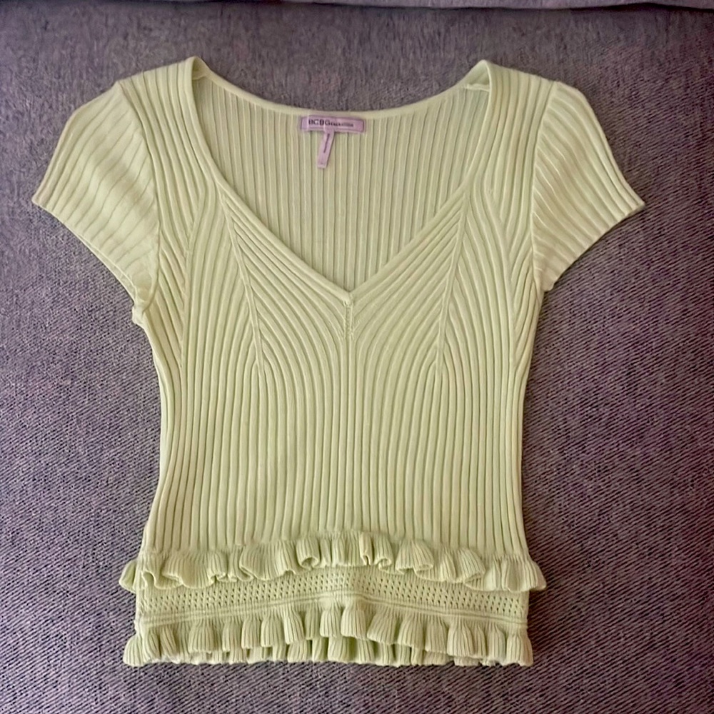 BCBGeneration Sweater Top in Bright Green